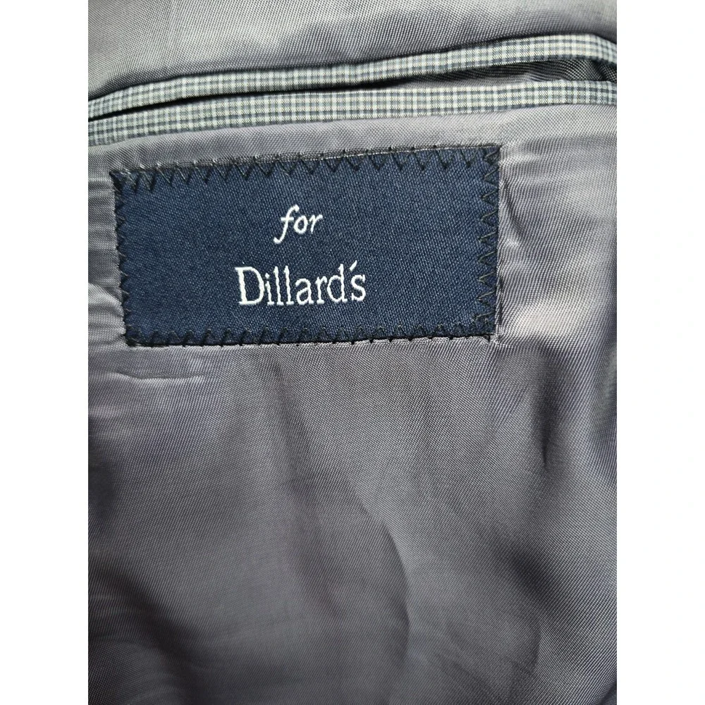 Hart Schaffner Marx Mens 44R Two Button Wool Sports Coat Blue Check USA